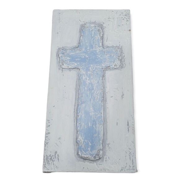 Local artist cross on canvass - Picture 1 of 3